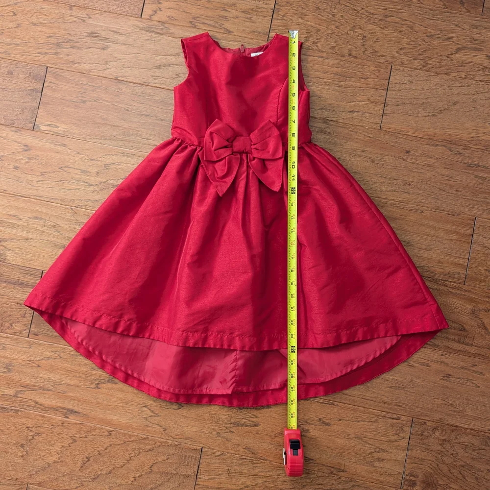 Hope & Henry Girls Red Holiday High Low Dress Size 5